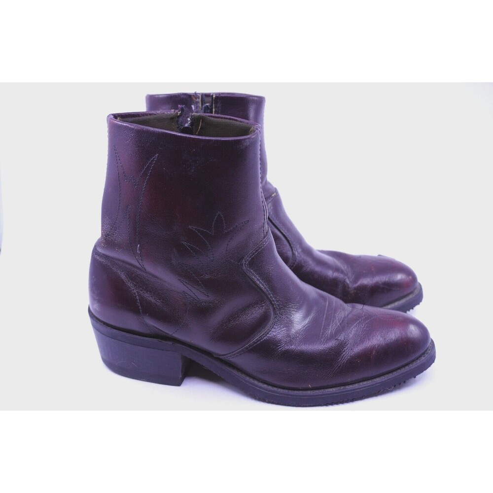 Double H Boots Men’s 8.5 EE Cordovan Leather Western Work USA Zip Up #1528